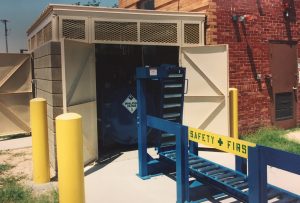 Chlortainer Chlorine Containment. Image of ton ChlorTainer container.